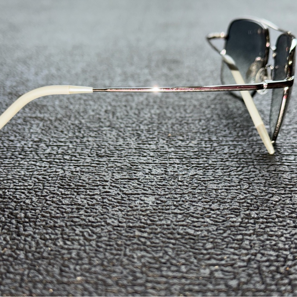 Oliver Peoples Silver and Blue Aviator Sunglasses - Picture 6 of 8